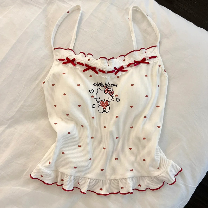 hellokitty2025新款吊带胸垫睡衣女夏季春秋天莫代尔甜美家居服薄|undefined