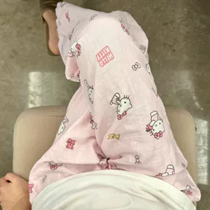 HelloKitty凯蒂猫松紧腰睡裤女夏款新款高腰直筒裤家居休闲遛弯裤