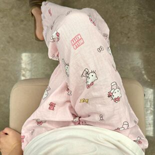 Hello Kitty, hello kitty, trousers, elastic waist, high waist, loose straight fit