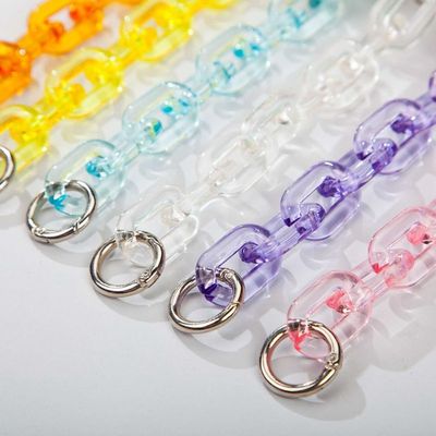 Acrylic cladding chain ins Diagonal package lengthen transparent colour Backpack chain Removable Packet chain decorate Versatile
