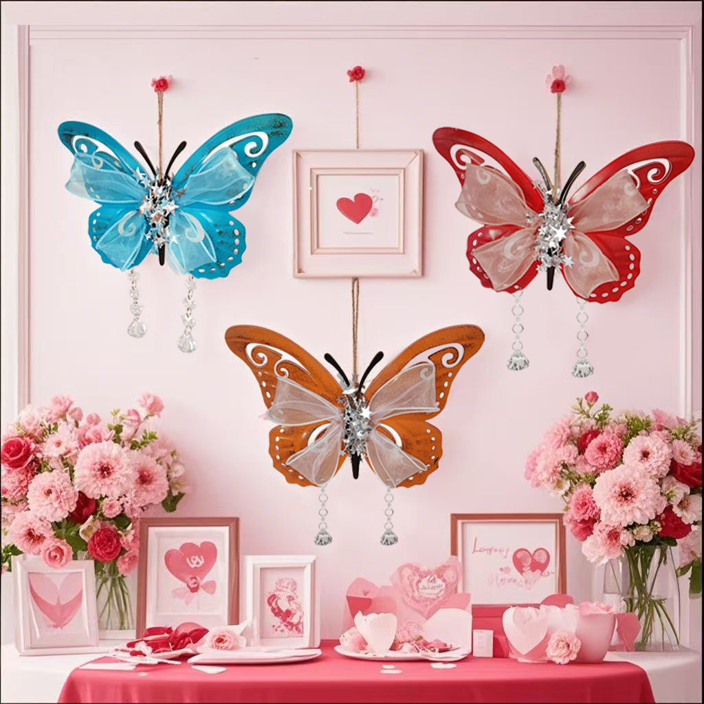 Listado de patio Decoración del hogar Decoración de la casa Jardín Hogar Fiesta Metal Mariposa Hierro Decoración de arte