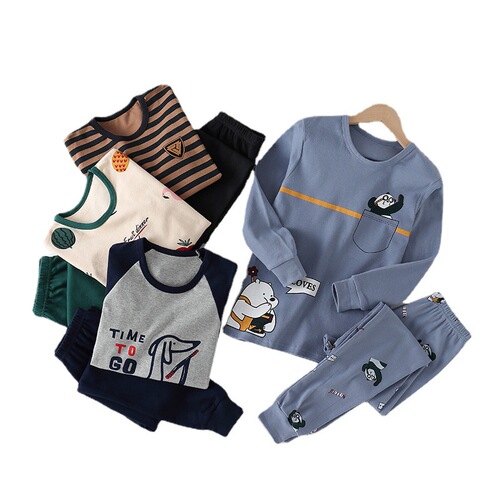Children's underwear set, pure cotton, medium and large children's autumn clothes, pure cotton, boys and girls, autumn and winter teenager pajamas set