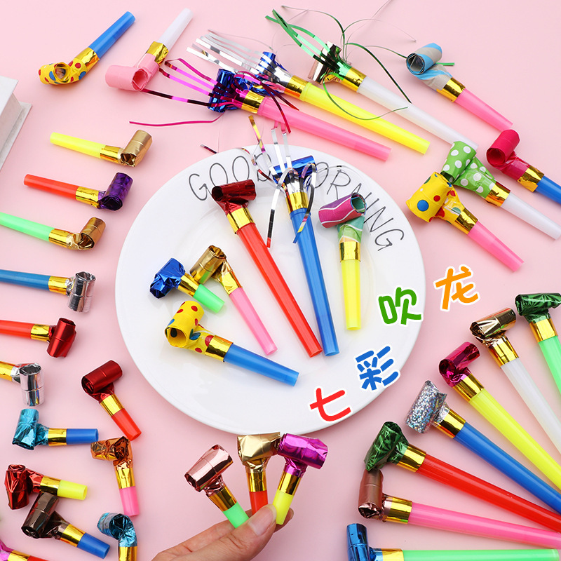 Children's Toys Birthday Blowing Dragon Whistle Funny Creative Blowing Roll Stall Toys Wholesale Party Cheering Props