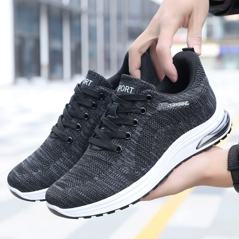 2024 Весенняя Новая мужская обувь с мягким дном, дышащие легкие мужские кроссовки, сетчатые повседневные летающие тканые кроссовки