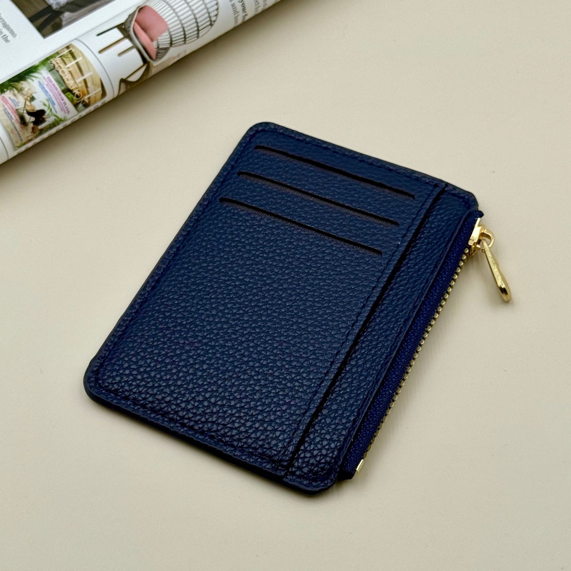 Comercio exterior nuevo tipo de bolsa de tarjetas con cremallera multifuncional de gran capacidad fuente transfronteriza litchi cartón clip multi-tarjeta bolsa de cambio