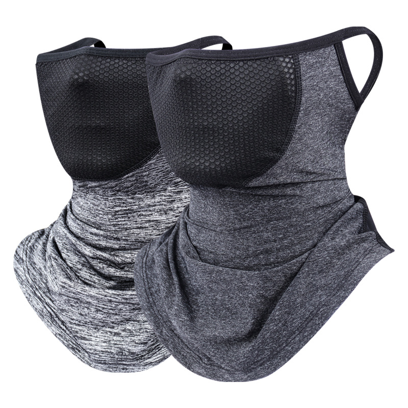 Cross-border Sunscreen Men's Outdoor Riding Ice Silk Headgear Hanging Ear Neck Protection Sunshade Mask Sports Breathable Face Cover
