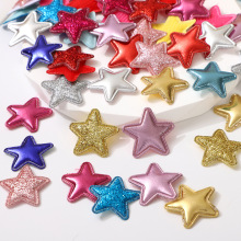 超声波压花2.5cm金粉五角星diy手工发夹发饰服装辅料厂家批发配件