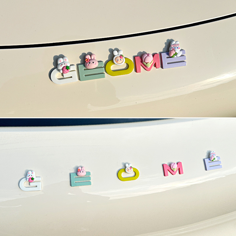 Geely – Car Logo Body sticker - pink-rabbit-peach-combination-xingyue-front-rear-car-letter-logo-color-matching