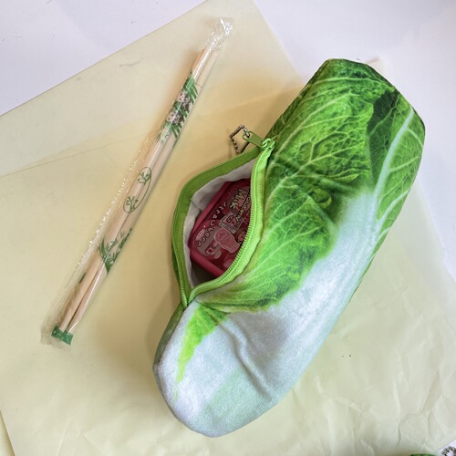 Creative plush toy pencil case, simulated vegetable pencil case, pork belly carrot stationery bag, pencil case BH379