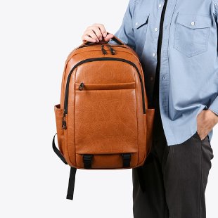 Nuevas mochilas transfronterizas para hombres mochilas ociosas de gran capacidad de cuero suave pu mochilas de computadoras de negocios mochilas de estudiantes universitarios