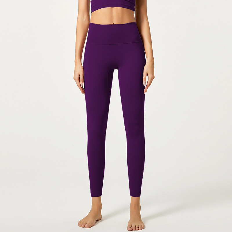 Nuevo cross-border fitness nube sensación ultra suave caderas de cintura alta mujer elástica desnuda sensación deportiva de correr ropa de yoga pantalones al por mayor