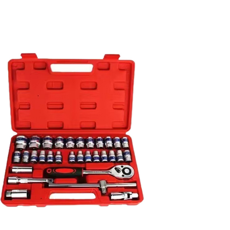 자동 수리 도구 세트 소켓 렌치 래칫 이중 목적 렌치 도구 세트 기계 수리 슬리브 완전한 세트
