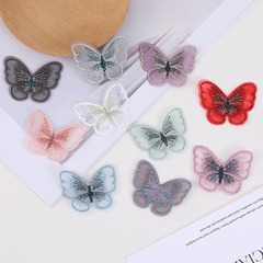 レトロ刺繍蝶diyアクセサリー服コサージュ5.5ヘアクリップ装飾材料メッシュ糸レースアクセサリー仙