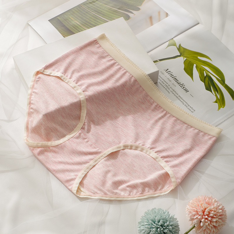 Ropa interior sin costuras de las mujeres al por mayor transpirable cintura media 40 ropa interior de algodón peinado de las mujeres calzoncillos de algodón entrepierna ropa interior elástica alta