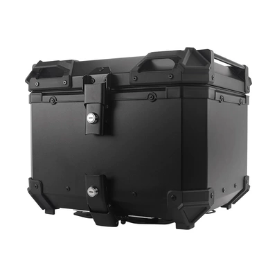 Motorcycle trunk, Alloy Three-Sided Embossed Tail Box - 45l-flat-all-black-series