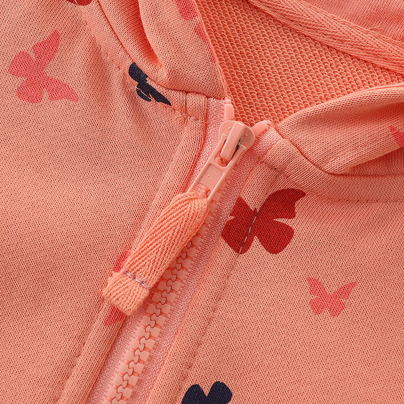 Otoño nuevo chaqueta de niñas estilo europeo y americano para niños camiseta con cremallera con capuzas impresa de dibujos animados ropa infantil cardigan suéter