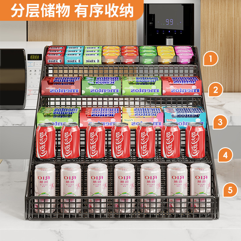 阶梯式饮料放置架超市食品展示货架奶茶便利卖部摆摊多层梯形架子|undefined