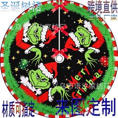 クロスボーダー新しいクリスマスツリースカートクリスマスデコレーションショートぬいぐるみデジタルプリントクリスマスツリーベースエプロンカスタムメイド