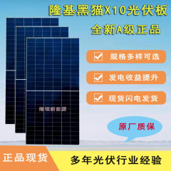 隆基黑猫x10单面650w太阳能光伏板bc无栅线高效发电单晶太阳能板