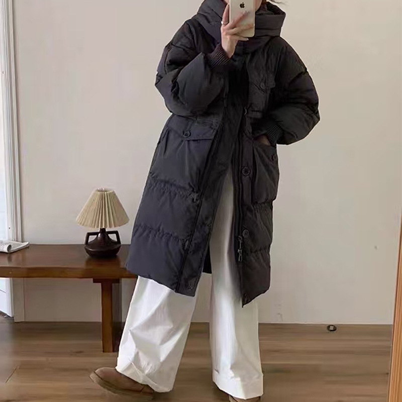 中长款羽绒服女款冬季过膝韩版鸭绒平湖新款高级感工厂批发|undefined