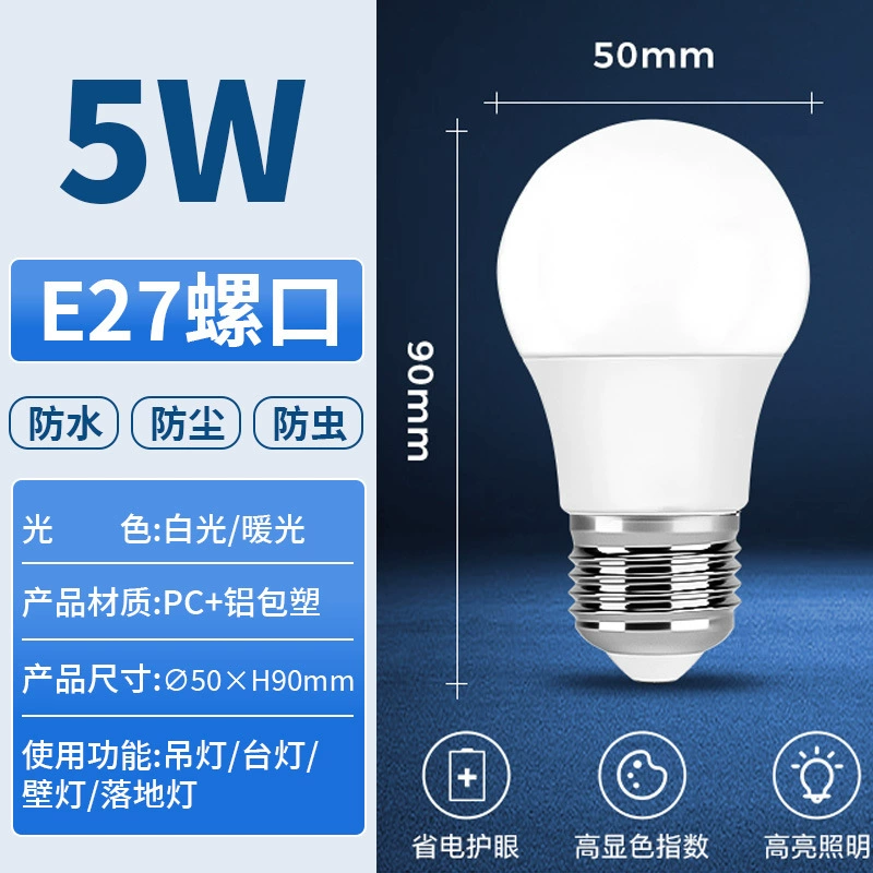 LED bulb, lights, industrial energy-saving lamp for bedroom, with screw socket