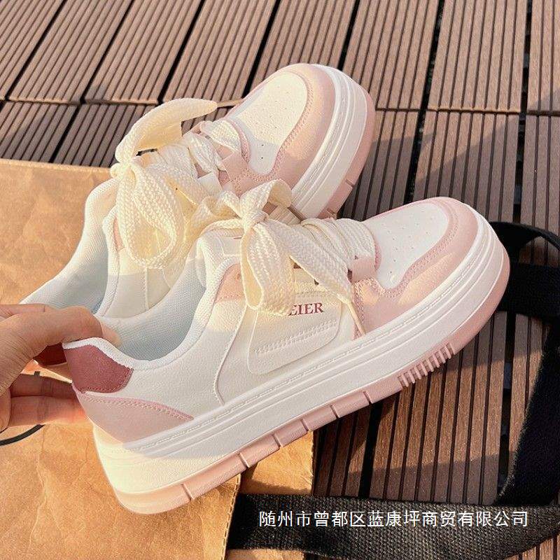 Student Cute White Shoes for Women 2025 Spring New Style Breathable and Versatile Thick-Soled Heightening Big-Toe Shoes Super Popular Sports Shoes Student Cute White Shoes for Women 2025 Spring New Style Breathable and Versatile Thick-Soled Heightening Big-Toe Shoes Super Popular Sports Shoes