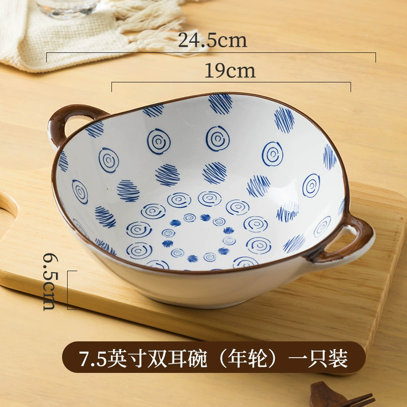 Japanese big soup bowl, ceramic tableware, high-quality style