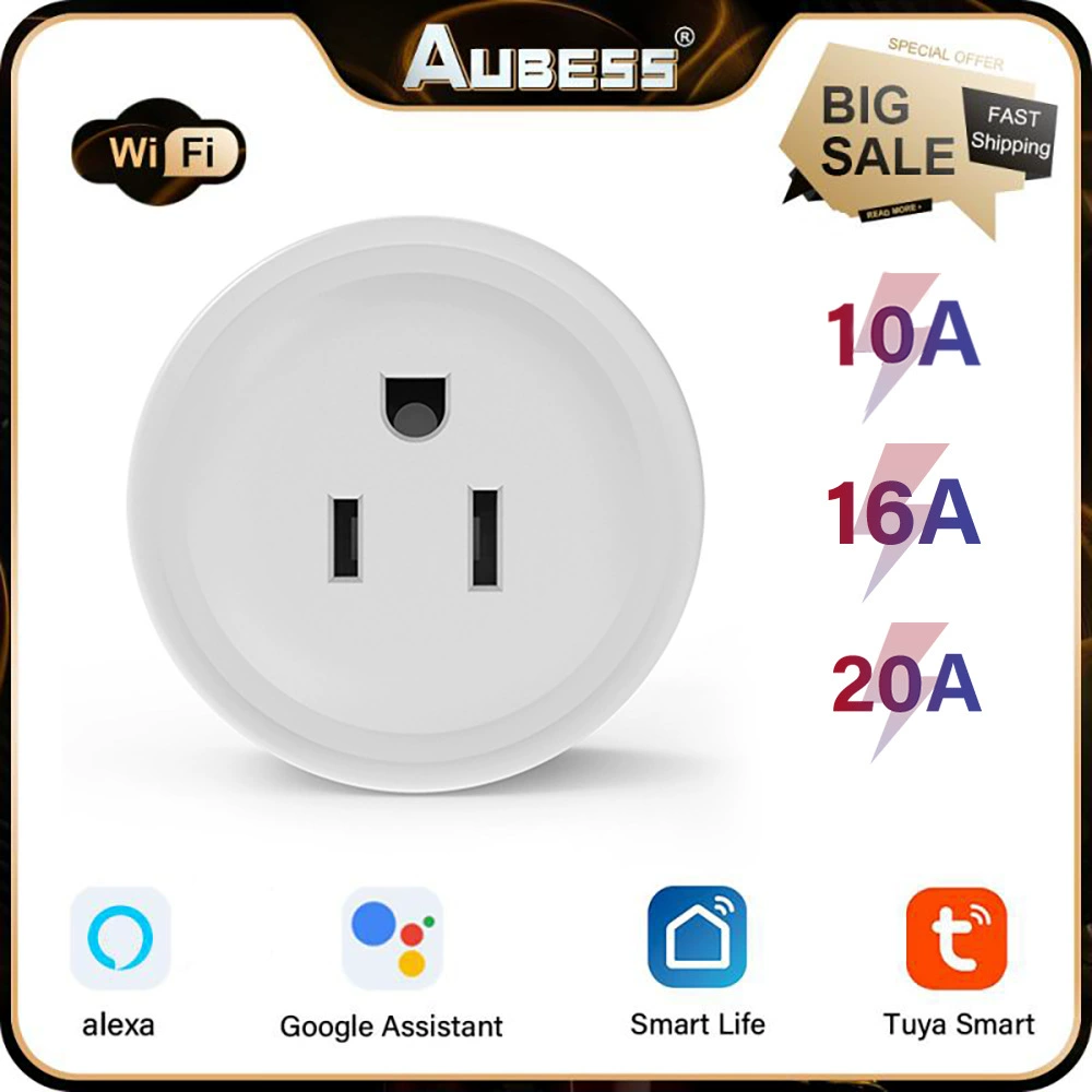 Умная розетка Tuya WiFi с американской вилкой без статистики электроэнергии