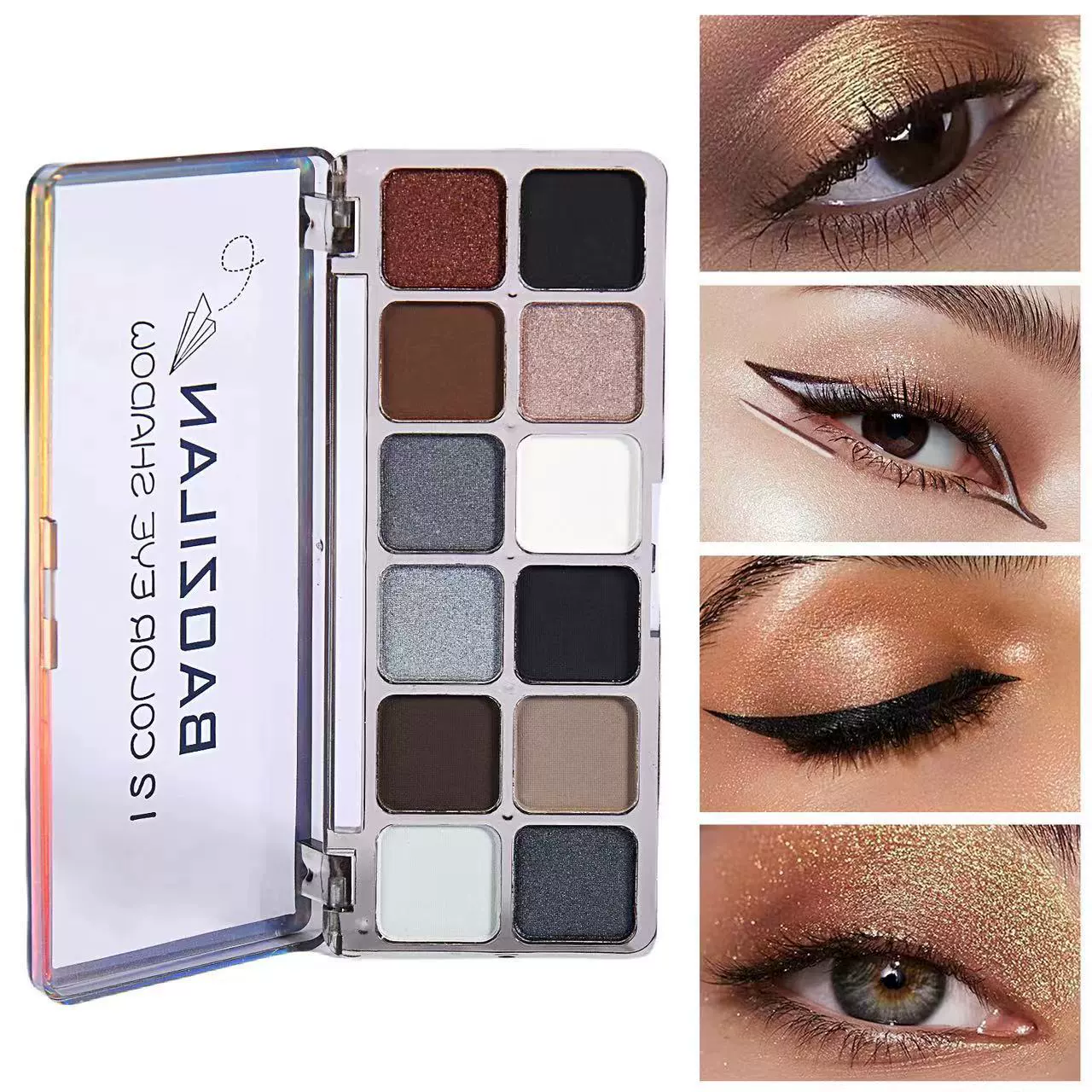 Matte Eyeshadow Palette, 12-Color Neutral Set, Compact Blendable Shades