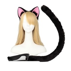 イミテーション獣耳百変サクラ黒猫コスプレ猫耳猫尾セットコスプレ獣尾ロリータ頭飾り