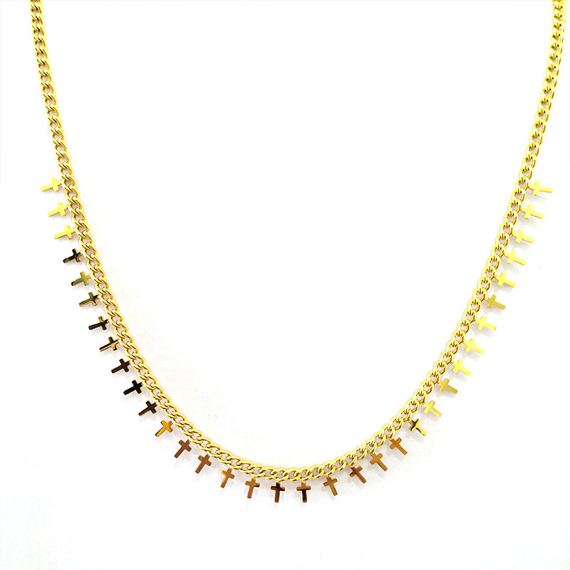 Gold Plated Cross Stainless Steel Necklace 1 IMG_9570