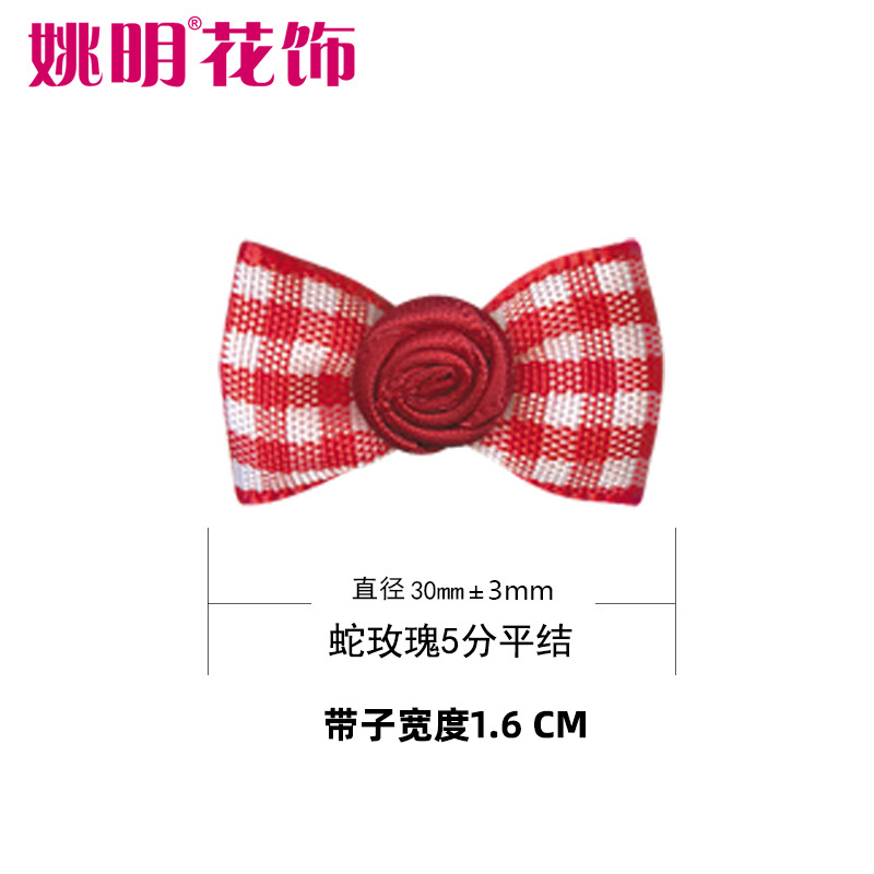 Cinta floral hecho a mano nudo ropa interior ropa Ropa Decoración hecha a mano cinta nudo Rosa 5 puntos nudo plano mano nudo