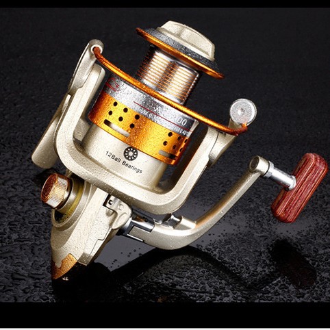 Rueda de pesca de cabeza totalmente metálica JE Serie 12 ejes cabeza de metal rueda de pesca rueda giratoria carrete de pesca mar Polo rueda carretera rueda asiática