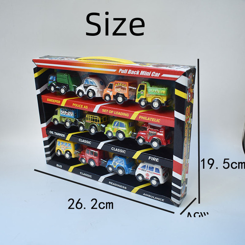 12 Set Mini Cars Toys for Kids, Cartoon Pocket Cars, Approximately 5 cm in Size, Gift