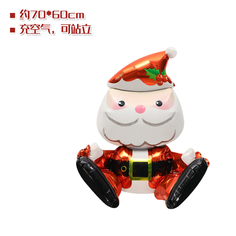 Nuevo en stock accesorios de decoración navideña globo de juguete 4D tridimensional de pie súper grande globo de árbol de Navidad