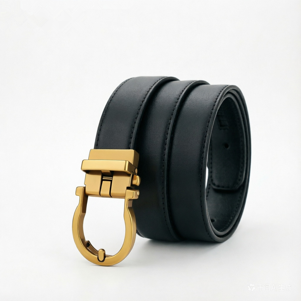 Black gold buckle / 90cm