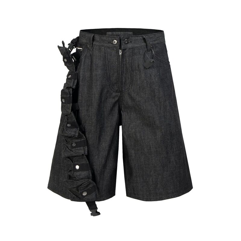 Opium Yvl Style Retro Raw Denim Heavy-Duty Tactical Multi-Functional Denim Shorts Same Style as Playboicarti Opium Yvl Style Retro Raw Denim Heavy-Duty Tactical Multi-Functional Denim Shorts Same Style as Playboicarti