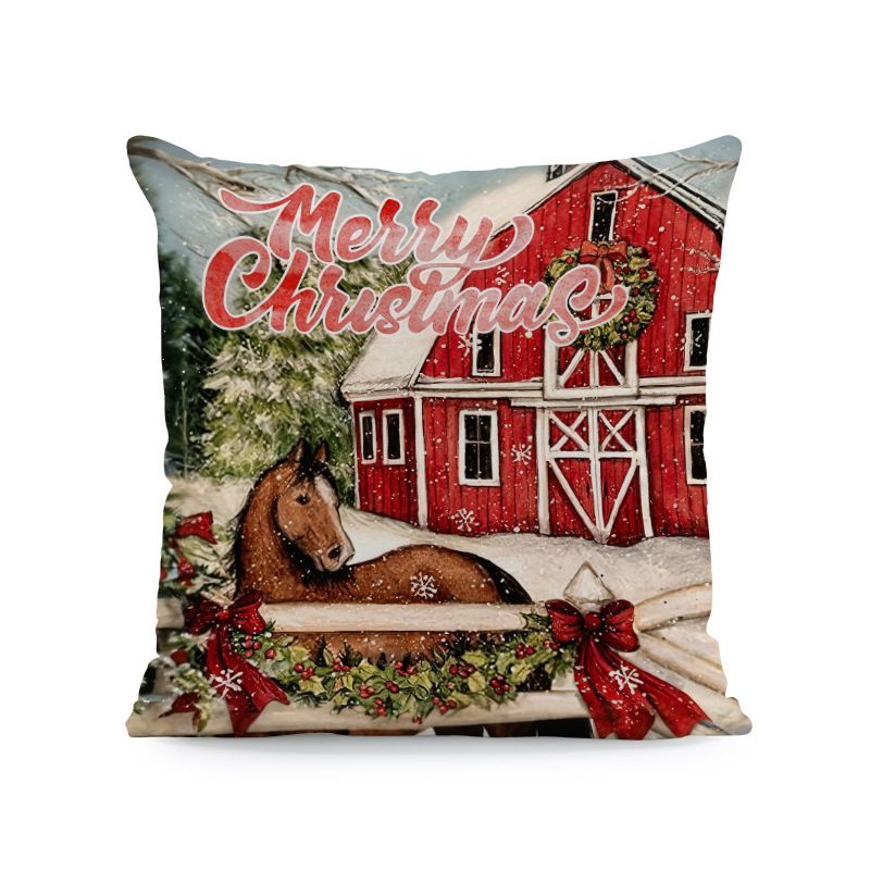 Venta caliente transfronteriza elementos de Navidad funda de almohada ambiente para el hogar sofá de decoración jardín patio festivo funda de cojín image 30