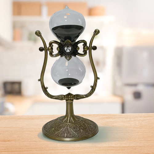 European U-shaped bronze glass time hourglass timer personalized creative office metal ornaments decoration wholesale