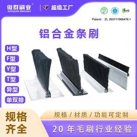 铝合金条刷密封防尘挡水条刷 密封防尘毛刷条 铝合金条刷定制