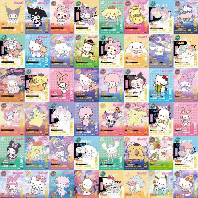 Коллекционные карты Sanrio, ценные и изысканные флеш-карты, Kurome, Cinnamon Dog, Kitty Cat, полный набор карт для игры, целый короб