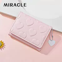 [Украшение для подвески Love] Кошелек госпожи Манруо, оптовая продажа, короткий кошелек для монет из искусственной кожи с принтом Love, кошелек