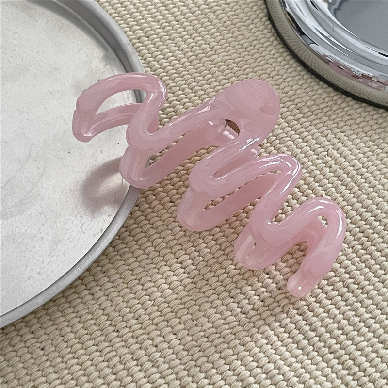 60g Weight Hair Claws Hair Accessories Type 1 Piece Quantity Holiday, Daily Occasion Plastic Material Waves, Lines Pattern Women's Gender Sweet, Korean Style Style Women's Sweet Korean Style Waves Lines Plastic Hair Claws 10