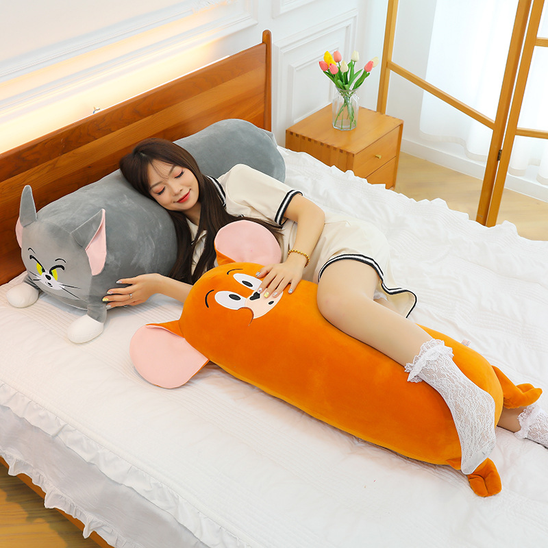貓和老鼠長條抱枕女生側睡夾腿枕頭毛絨公仔可愛卡通玩偶跨境批發