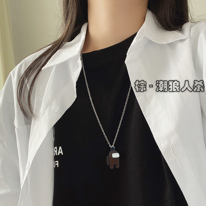 Corea del Sur INS en línea juego de celebridades espacio periférico Hombre Lobo matando collar de dibujos animados joyería estudiante regalo accesorios hombres y mujeres moda