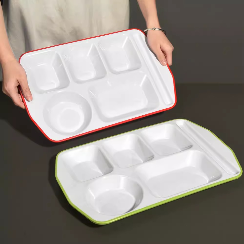 melamine plate fast food plate sub-format plate factory canteen fast food plate imitation porcelain commercial school restaurant meal plate