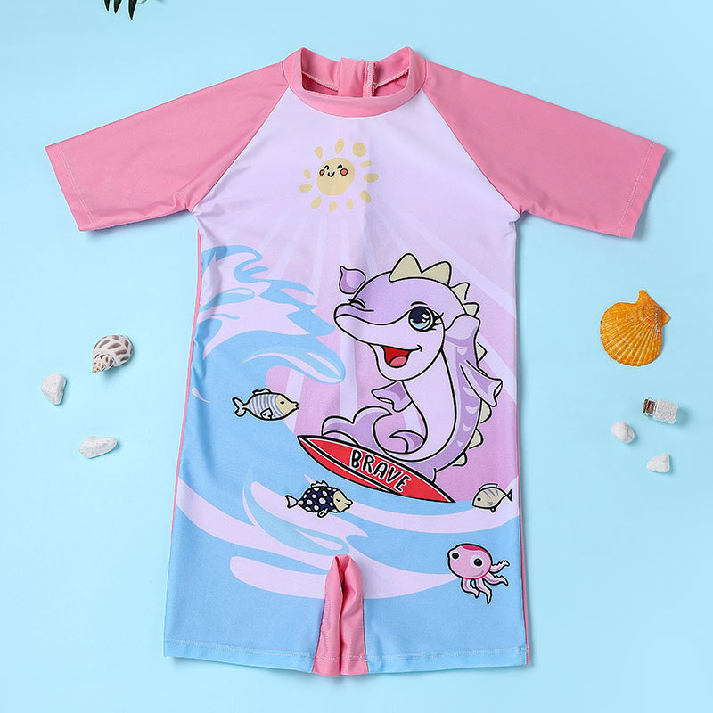 Traje de baño para niños y niñas de una pieza pequeño mediano y grande traje de baño para niños bebé infantil estudiante de dibujos animados traje de buceo traje de baño