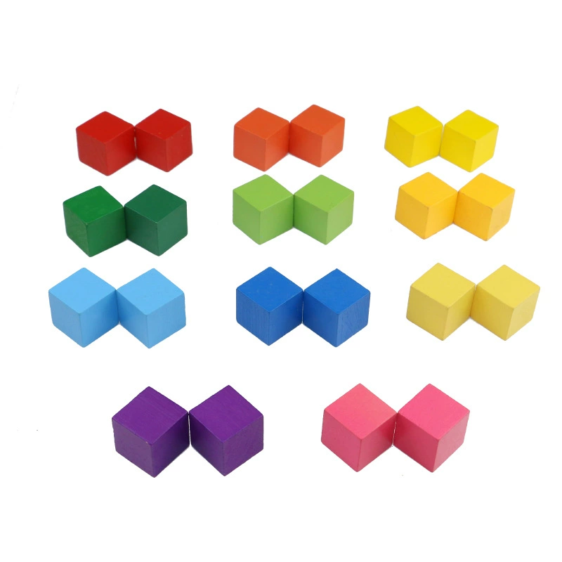 Wooden inkjet square constructor, toy, children's teaching aids for early age, handmade, training