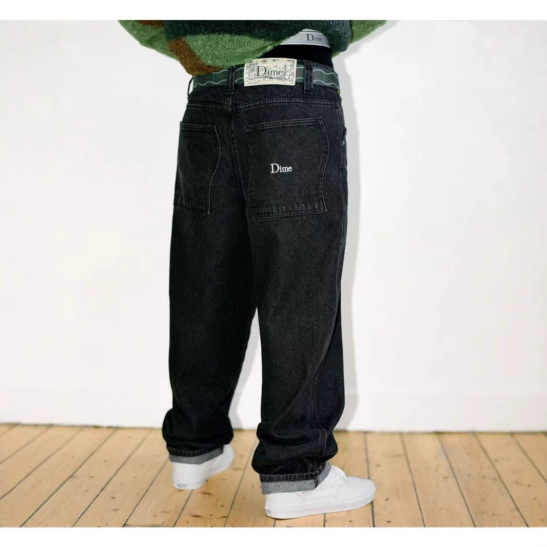 Dime уличный скейтборд Dime Baggy прямой свободный повседневный DENIM PANTS мойка джинсовые брюки мужское