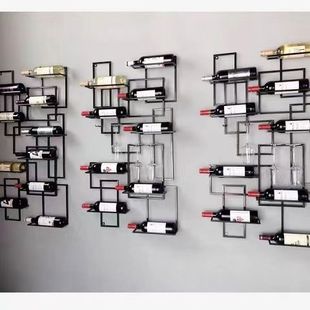 Simple Modern Creative Living Room Wine Rack Wall Hanging Household Bar Industrial Wall Wine Display Rack